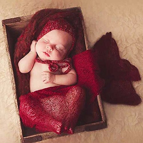 Amorar Neugeborenes Fotografie Wrap, Neugeborenes Baby Fotografie Requisiten Lange DIY Ripple Wrap Baby Foto Requisiten Hintergrund Weiche Decke, Baby Fotoshooting Accessoires,EINWEG Verpackung
