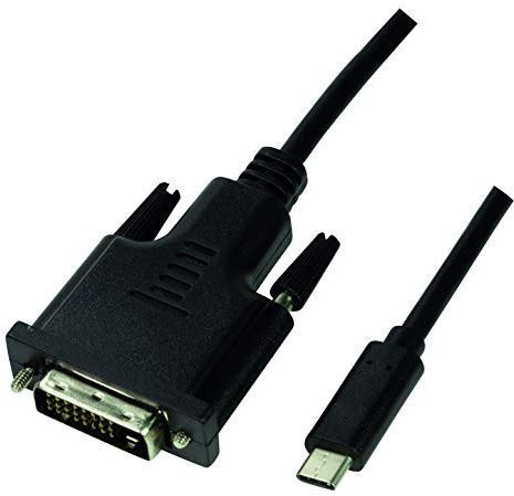 LogiLink UA0331 - USB-C (3.2 Gen1) auf DVI-D (24+1) Anschlusskabel, FHD 1080p/60 Hz, 1,8m Schwarz