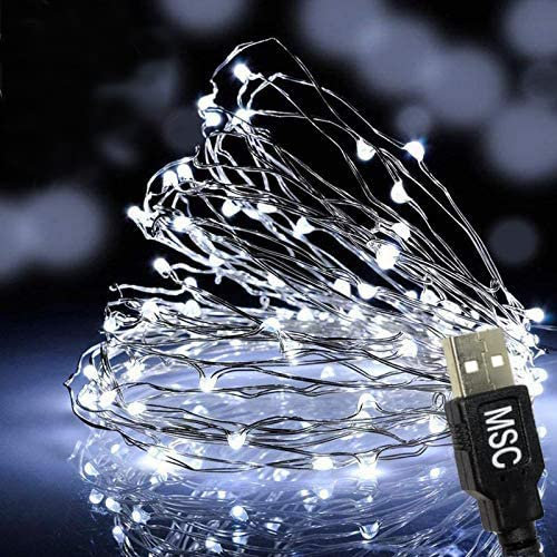 MSC 10ft / 3M * 30 LED's USB Powered LED Cool White Coloured String Fairy Lights On Copper Cable with Light Effects, Ideal for Christmas, Xmas, Party,Wedding,Decoration Cool-USB-3M