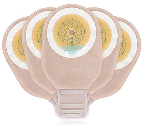 OUCHAN 1-Piece Ostomy Bags Colostomy Pouch with Hook and Loop 12”, Cut-to-Fit(20 pcs/Box)