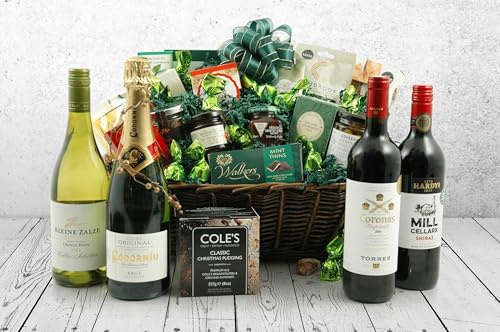 The Grande Luxury Food & Wine Hamper | Premium 4-Bottle Gift Basket with Award-Winning Rioja, Cava, Syrah, Olives & Chocolates | Large Dark Wicker