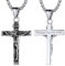 Richsteel Silber Kreuzkette herren INRI Jesus Kreuz kette mit Geschenkebox für Jungen und Herren