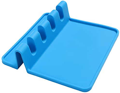 Kochlöffelablage Silikon Löffelablage Küchenutensilienablage Löffelhalter Kochlöffelhalter Utensilienablage Besteckhalter Küchenhelfer Ablage Küchenablage Kochwerkzeugen Löffel Rest (Blau)