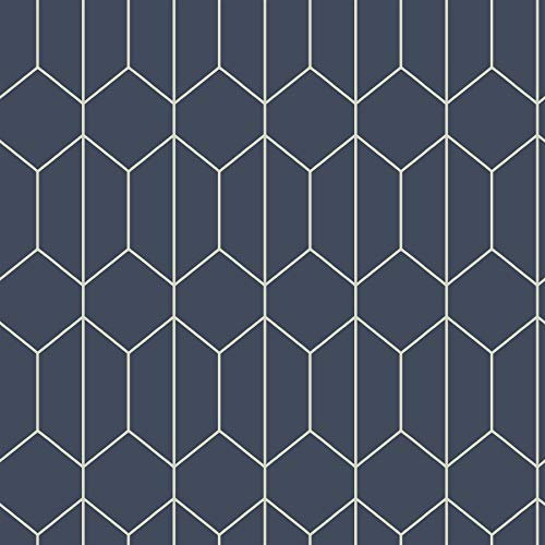 Arthouse Linear Geo Navy Wallpaper - Geometric Shapes - for Living Spaces & Feature Walls - Kitchen Bedroom Hallway Dining Room Office Study 10.05m x 0.53m Roll 909702, Blue