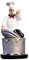 LOVIVER Harz Chef Figur Europäische Statue Modell Restaurant Kochen Küche Shop Dekoration Sammlerstück Kunst Geschenk, Setzen Sie Sich auf den Topfdeckel