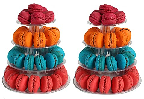 Candora 4 piani Macaron Display Stand Cake Stand Torre Macaron (2 set)