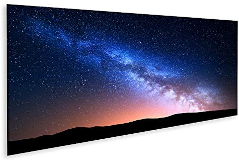 islandburner Bild auf Leinwand Nachtlandschaft Bunte Milchstraße Licht Sternenhimmel Universum Bilder Wandbilder Poster