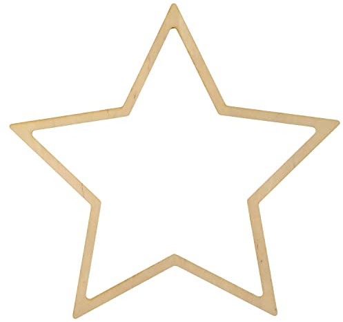 Netuno 5 x Holzstern 12 cm Natur Sternrahmen Bambus Basteln Makramee DIY Traumfänger Floristik Wandgestaltung Fensterhänger