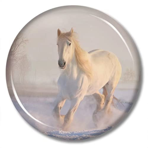 White Horse Magnet Fridge Sticker 2.28 Inch