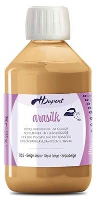H Dupont ARASILK DU0170250862C - Peinture Sur Soie Beige sépia N°862 - Pot 250 ml - couleurs pigmentées de qualité supérieure - Idéal pour les débutants