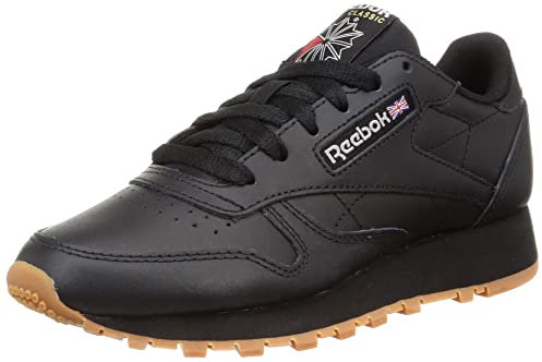 Reebok Classic Leather 001, Zapatillas de Deporte Unisex adulto, Cblack Pugry5 Rbkg03, 34 EU