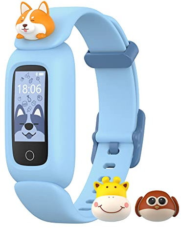 Smartwatch Kinder Uhren für Jungs Kinderuhr Mädchen Schrittzähler Uhr mit Wecker und Benachrichtigung Fitnessuhr mit Herzfrequenzmessung Schlafmonitor Schritte Kalorienverbrauch Kilometerstand
