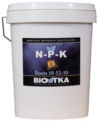 BIOTKA NPK Fertilizante para raíces de plantas | Fertilizante universal para frutas de verduras Palma y orquídeas | Fertilizante de granulos para hidroponía (5kg) - NPK 10-52-10
