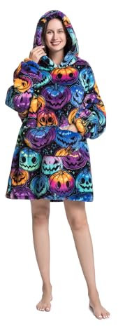 JULGIRL Übergroße tragbare Decke für Damen und Herren Sherpa-Fleece, dicker warmer Kapuzenpullover mit Riesentasche, super gemütlicher Riesen-Decken-Hoodie für Teenager, Mädchen, Jungen