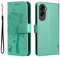 GOKEN Cover per Honor 90 Lite, Custodia Flip TPU/PU Portafoglio Pelle con Stand/Carte Slot, Chiusura Magnetica Goffrata con Motivo Telefono Case Custodie, Verde