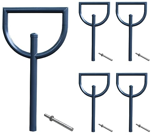 5x TRUTZHOLM Fahrradanlehnbügel 118x56cm aus verzinktem Stahl zum Einbetonieren Anthrazit Fahrradständer Anlehnständer