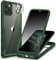 CENHUFO Antiespia Funda iPhone 11 Pro MAX, con Protector Pantalla Cristal Templado Antiespia y Protector cámara [9H HD] Carcasa Antigolpes 360 Grados Transparente Doble Capa Privacidad Case -Verde