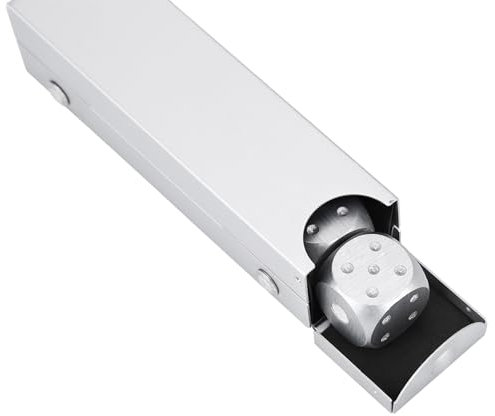 5-teiliges Tischspiel-Poker-Würfelset aus Aluminiumlegierung, komplett mit Aufbewahrungsbox für Casino-Familienspiele (Rectangle Box-Silver)