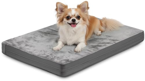 Waterproof Small Dog Bed Crate Pad 24, Washable Puppy Bed Orthopedic Gray