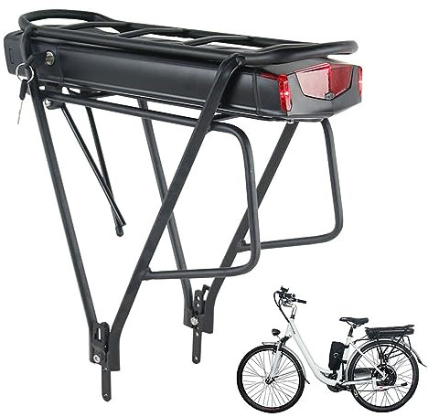PANDA CYCLE Ebike Battery 36V Lithium Battery 13Ah / 16Ah with Rear Grill for Brushless Motor/Bafang 550W 500W 350W 250W Rear Rack Ebike Battery (C-36V 13AH (100-550W) with Rack)
