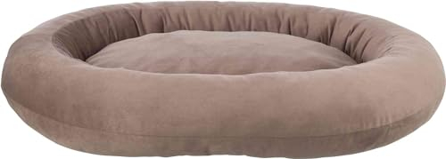 TRIXIE Hundebett Talia oval 120 x 95 cm in braun - gemütliches Hundekissen mit feiner Samt-Haptik - Hundekorb für große Hunde - rutschfest und waschbar - 37836