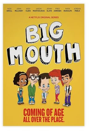 Filmposter Big Mouth – Leinwandposter für Schlafzimmer, Dekoration, Sport, Landschaft, Büro, Raumdekoration, Geschenk, ungerahmt, 30 x 45 cm