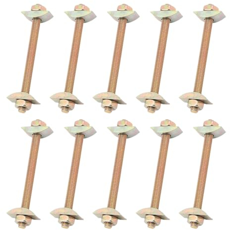 Arbeitsplattenverbinder, finoki Plattenverbinder 10 Stück M8x100mm Möbelverbinder, Tischverbinder, Massivholzverbinder für küchen Bücherregale, Bettgestelle, Möbel