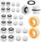 TREABEAR 24Pcs Blindstopfen Wasserleitung mit Dichtung, Blindstopfen 1/2/ 3/4 1 Zoll Außengewinde und Innengewinde, Blindstopfen Spüle, Kunststoff Gewindestopfen für Waschmaschine Geschirrspüler Wasse