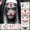 Halloween Tattoo Gesicht, Narben Tattoo Halloween, Horror Kostüm Damen Herren Halloween Accessoires, Mund Tattoo Halloween Schminke Vampir Tattoo Gesicht, Halloween Make Up für Halloween Party