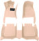 Fussmatten Auto für Audi A4 MK B8 2007-2015, wasserdichte rutschfeste Automatten Autoteppich Auto Deko Leder VollstäNdige Abdeckung, Auto Zubehör, Beige