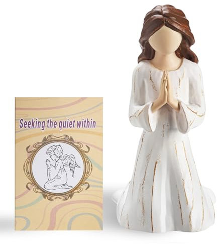 SIGUEJOR Christliche Geschenke für Frauen, handbemalte Harz-Skulptur einer Frau, die im Gebet kniet, ein Geschenk, um Hoffnung, Heilung und Ruhe zu fördern