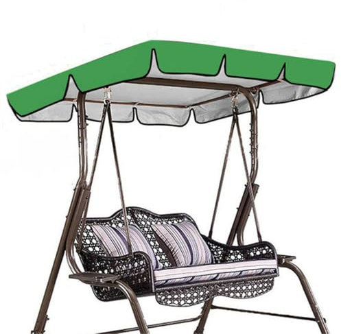 ZONADAH Replacement Canopy for Swinging 164x114x15cm Garden Swing Chair Cover UV Resistant Sunshade for Seat 2 Or 3 Seater Outdoor Waterproof Dustproof Cover Green