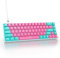 SbocKeeb 65% Percent Gaming Keyboard Mechanical with Linear Red Switch, 68-Keys Mini Pink Mechanical Keyboard 60 Percent LED Backlit American QWERTY Layout for Laptop Desktop PC Gamers (68 Miami)