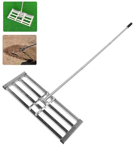 Rasen-Nivellierrechen, 76,2 X 25,4 cm, Stahlgriff, Rasen-Nivelliergerät, Hof-Nivellierrechen, Schmutz-Nivellierrechen und Boden-Nivelliergerät, Garten-Nivellierwerkzeug,