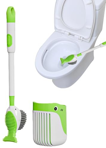 Toilet Brush, Urinal Cleaner Brush | Cartoon Toilet Brush with Toilet Brush Refill Handle Dispenser | Deep Cleaning Bathroom Scrub Brush, Refillable Toilet Brush Holder Set for Home
