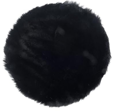 CB Home & Style Kunstfell Dekofell Teppich rosa grau Taupe Creme Sitzkissen Lammfellimitat Felloptik Verschiedene Größen Herz Wolke Tischläufer Läufer (Schwarz, 38cm rund)