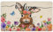BINXWA Fußmatte Ostern,osterdeko fußabtreter innen,Kaninchen, Blumen,Muster fußmatte waschbar,fußmatte 40x60 cm für den Innen und Außenbereich Dekorative