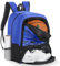 MoKo Basketball Tasche Rucksack, Fußballrucksack für Männer & Frauen mit getrennten Ball- und Schuhfächern, wasserdicht, Zaunhaken, Sporttasche für Kleidung, Schuhe, Tablets, Laptops, Blau