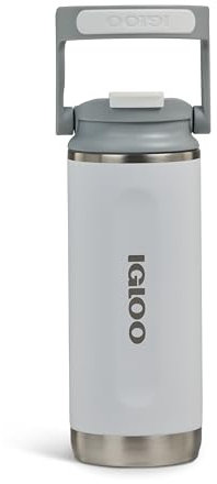 IGLOO Tumbler 16 Thermoflasche – Edelstahl-Trinkflasche 450 ml, weiß, Auslaufsicher, Kohlensäure geeignet, Spülmaschinenfest, BPA-frei, Ideal für Sprudel, Freizeit, Sport, Outdoor und Camping
