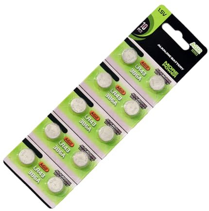 SYJHHWGS 10 Stück/20 Stück AG12 LR43 Alkali-Knopfzellen mit stabilen Spannungen, Knopfzellen-Ersatz für verschiedene Anwendungen