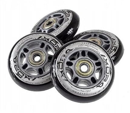 NILS Extreme Inline-Skate Räder Set, 84x24mm, 82A Härtegrad, ABEC 9 Chromlager, 4 Stück, Schwarz