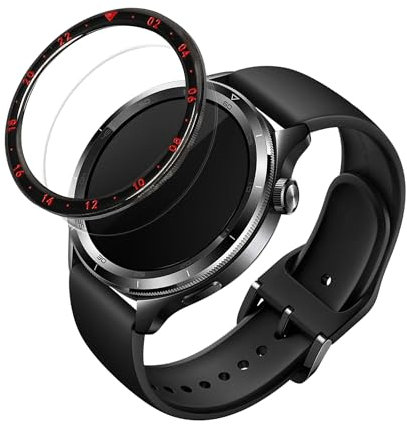 kwmobile Schutzring kompatibel mit Xiaomi Watch S4 eSIM/S3 Fitnesstracker - Bezel Ring Lünette in Schwarz Rot