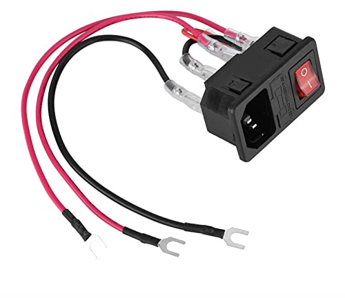 Risegun 3D-Drucker Netzschalter, U-Stecker 15A 220V/110V Netzteil Schalter/Adapter Wippschalter Steckdose Eingangsmodul Stecker Sockel Modul mit Einer Sicherung für 3D-Drucker
