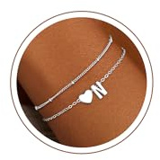 Sloong Weihnachtsgeschenke für Kinder Mädchen - Herz Armband mit Buchstaben | Vergoldet/Versilbert Armband Damen Hypoallergen Armbänder Geburtstagsgeschenk Geschenke für Frauen Mädchen Kinder Schmuck