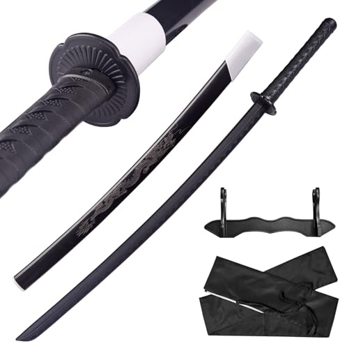 ANATAK Japanese Katana Sword - Polypropylene Black Blade with Saya, Samurai Training Sword for Cosplay, 40.1 inches