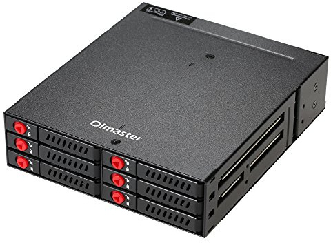 ZJchao 6 Bays Mobile Backplane Support 2.5'' HDD SSD with Cooling Fan for PC Drive Bay