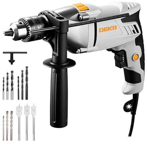DEKOPRO 950W Bohrhammer Bohrmaschine mit 48.000 BPM, 13mm Metall Futter, 360° verstellbarer Griff und variablem Speed für Beton, Mauerwerk, Holz und Metalle