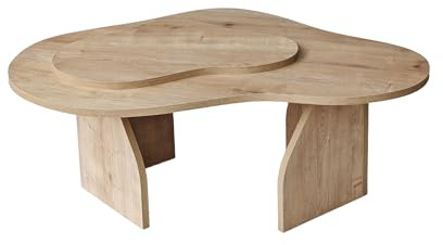 Hanah Home Stylish Coffee Table, Sapphire Oak, 105 x 35 x 65 cm | 100% Melamine Coated Particle Board, 18 mm Thickness | Modern Design for Living Room & Lounge