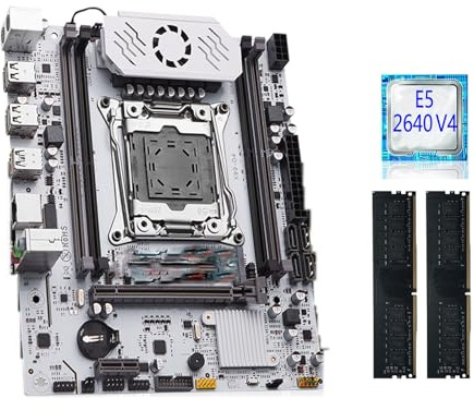 Motherboard Set di schede madri Fit For QIYIDA X99 LGA 2011-3 kit combo Xeon E5 2640 V4 CPU DDR4 8 GB x 2 pezzi = 16 NVME NGFF M. SATA 3.0 USB C612chip(Motherboard+CPU)