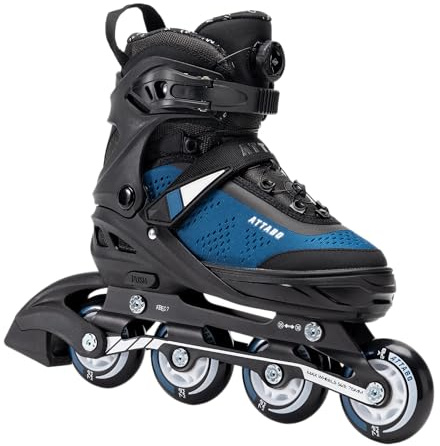 ATTABO Stormglider 2 Kinder-Inlineskates verstellbar, Blau – Softboot mit Coolmax, Fitgo-System, ABEC-7, Freizeitroller für Jungen